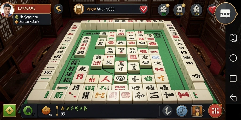 Tampilan menarik dari gameplay Mahjong di DANAGAME.