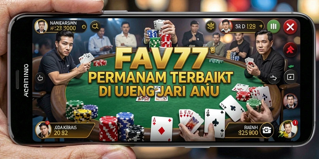 Tampilan permainan Poker yang mendebarkan dalam FAV77.