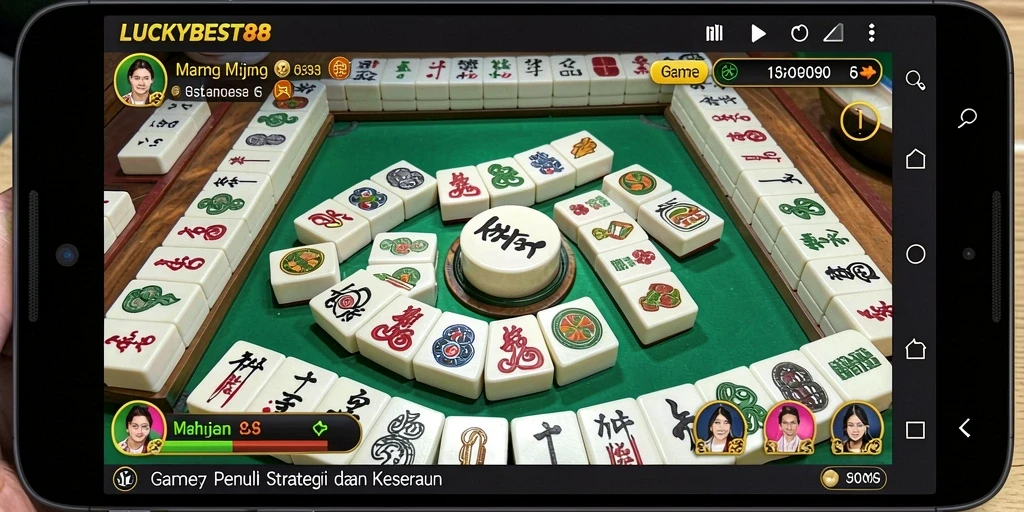 Tangkapan layar gameplay LUCKYBEST88 dengan ubin Mahjong yang berwarna-warni.