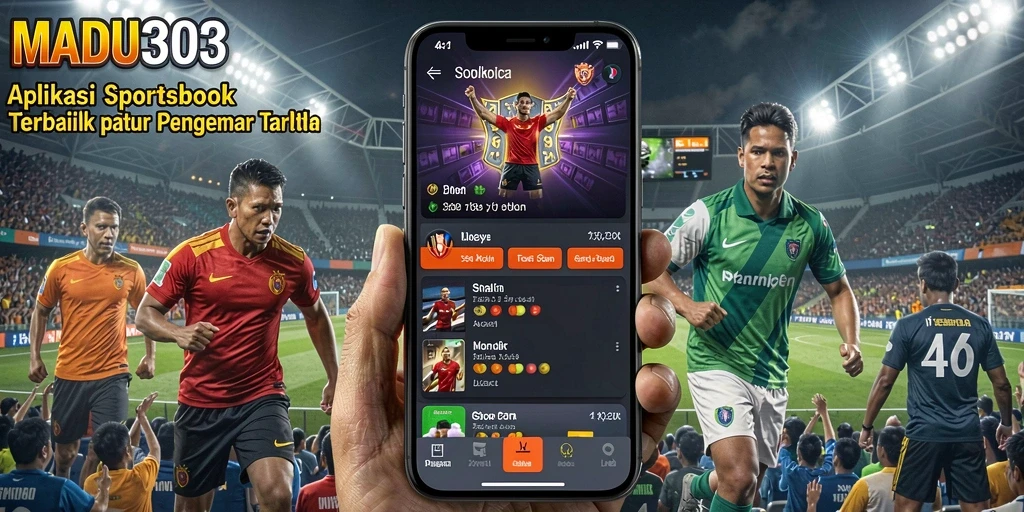 Screenshot utama MADU303 menampilkan antarmuka taruhan olahraga yang menarik.