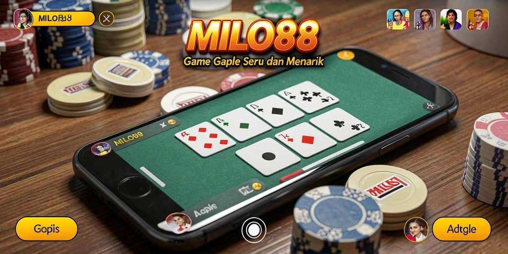 Screenshot gameplay seru dari MILO88 dengan suasana Gaple yang menarik.