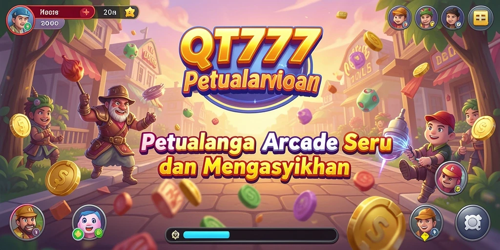 Screenshot utama QT777 yang menunjukkan gameplay Arcade yang seru.