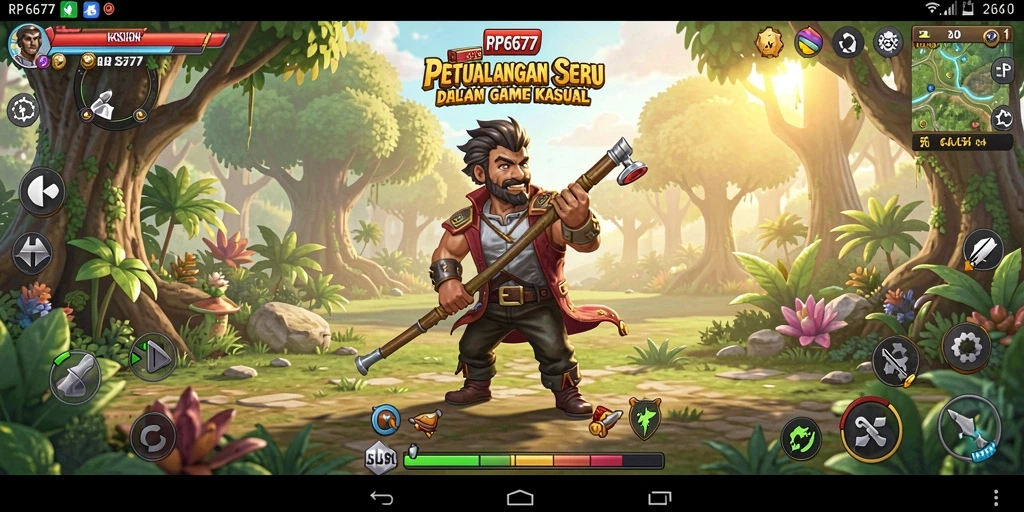 Tampilan screenshot utama RP6677 menampilkan karakter lucu dalam gameplay yang seru.