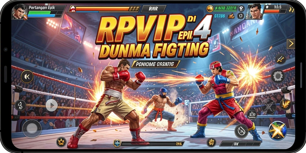 Gameplay seru RPVIP4 dengan pertarungan epik antara karakter.