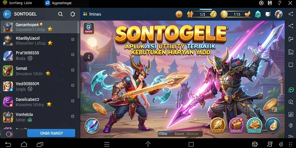 Tampilan utama aplikasi SONTOGEL dengan fitur-fitur Utility.