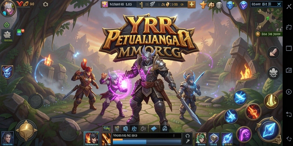 Gameplay <strong>YYRR</strong> menunjukkan aksi seru dalam pertempuran MMORPG.
